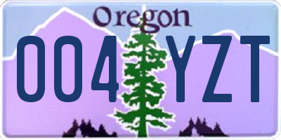 OR license plate 004YZT