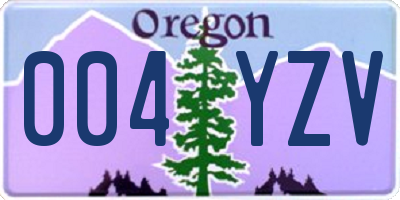 OR license plate 004YZV