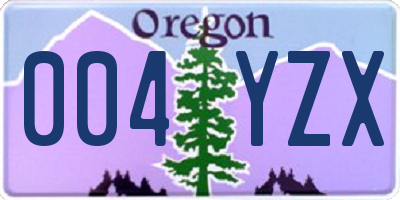 OR license plate 004YZX