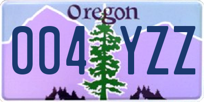 OR license plate 004YZZ