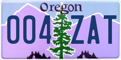 OR license plate 004ZAT