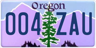 OR license plate 004ZAU