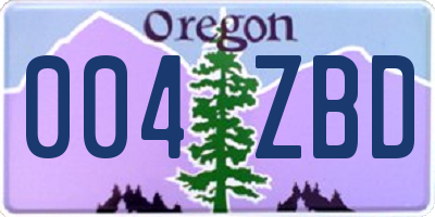 OR license plate 004ZBD