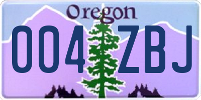 OR license plate 004ZBJ