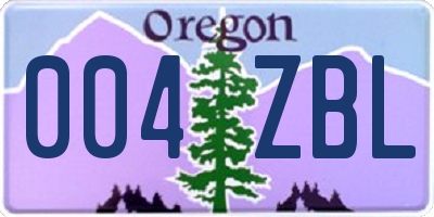 OR license plate 004ZBL