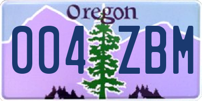 OR license plate 004ZBM
