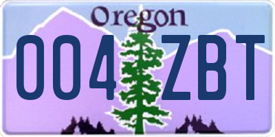 OR license plate 004ZBT