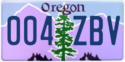 OR license plate 004ZBV