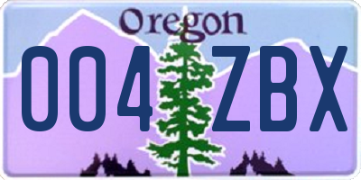 OR license plate 004ZBX