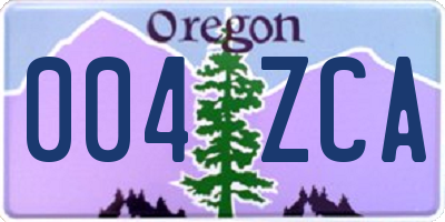 OR license plate 004ZCA
