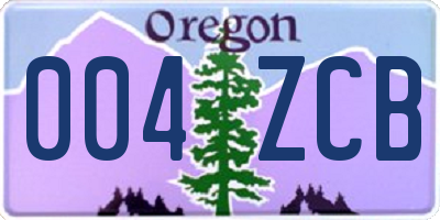 OR license plate 004ZCB