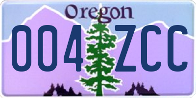 OR license plate 004ZCC