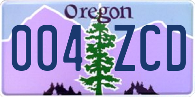 OR license plate 004ZCD