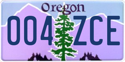 OR license plate 004ZCE