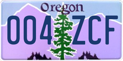 OR license plate 004ZCF