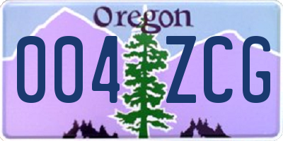 OR license plate 004ZCG