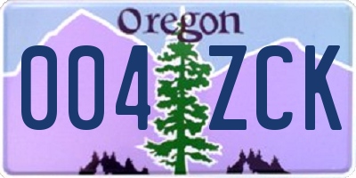 OR license plate 004ZCK