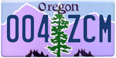 OR license plate 004ZCM