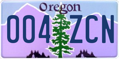 OR license plate 004ZCN