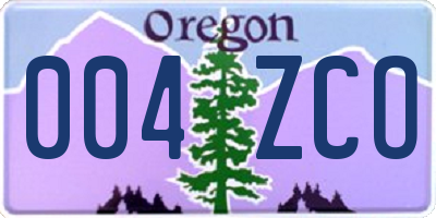 OR license plate 004ZCO