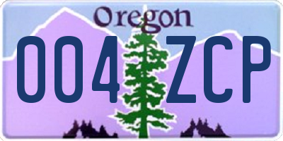 OR license plate 004ZCP