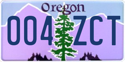 OR license plate 004ZCT