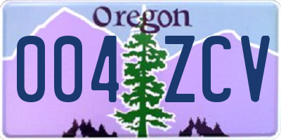 OR license plate 004ZCV