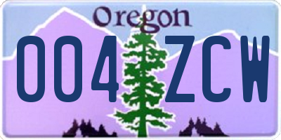 OR license plate 004ZCW
