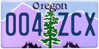 OR license plate 004ZCX