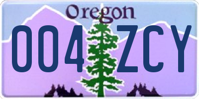 OR license plate 004ZCY