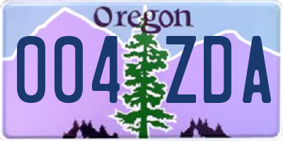 OR license plate 004ZDA