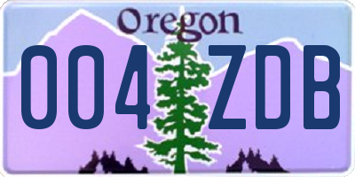 OR license plate 004ZDB