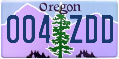 OR license plate 004ZDD