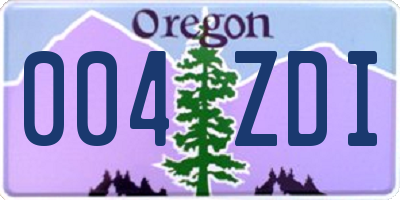 OR license plate 004ZDI