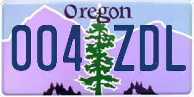 OR license plate 004ZDL
