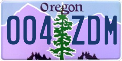 OR license plate 004ZDM