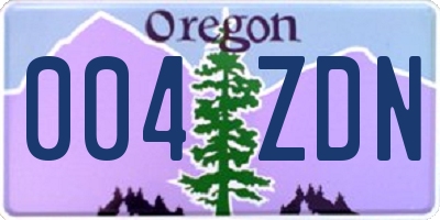OR license plate 004ZDN