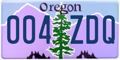 OR license plate 004ZDQ