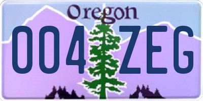 OR license plate 004ZEG