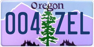 OR license plate 004ZEL