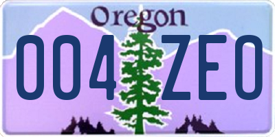 OR license plate 004ZEO