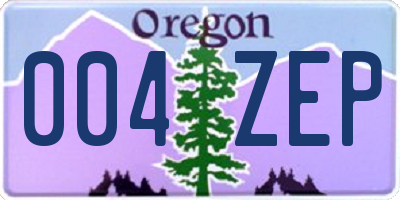 OR license plate 004ZEP