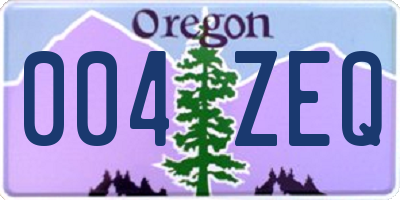 OR license plate 004ZEQ