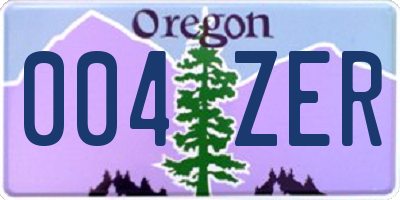 OR license plate 004ZER