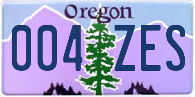 OR license plate 004ZES