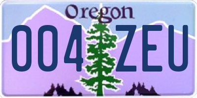 OR license plate 004ZEU