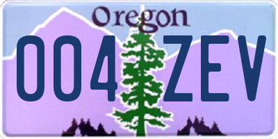 OR license plate 004ZEV