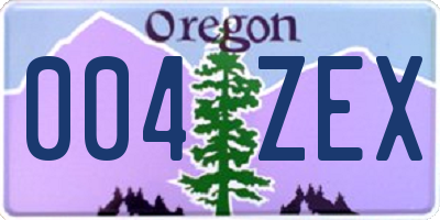 OR license plate 004ZEX