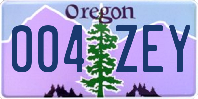 OR license plate 004ZEY