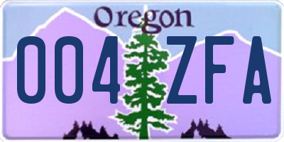 OR license plate 004ZFA
